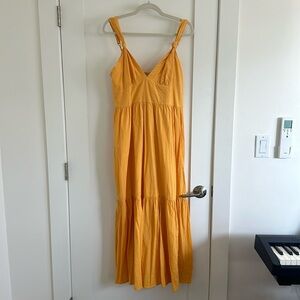Abercrombie Yellow Knotted Strap Maxi Dress | Size Large